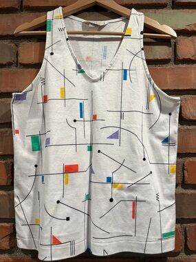 Vintage 80’s Quantum Sportswear White Tee with Gold Logo Tag